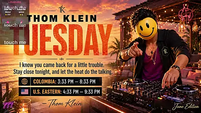 Snapshot of thomklein chatting on July 2026 08:37:01 PM thomklein online show from July 2026 08:37:01 PM