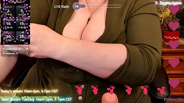 Snapshot of ZigglesJiggles chatting on February 2025 07:07:01 PM ZigglesJiggles online show from February 2025 07:07:01 PM