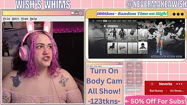 nevermakeawish online show from May 2026 10:25:01 AM