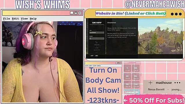 Snapshot of nevermakeawish chatting on July 2026 10:49:02 AM nevermakeawish online show from July 2026 10:49:02 AM