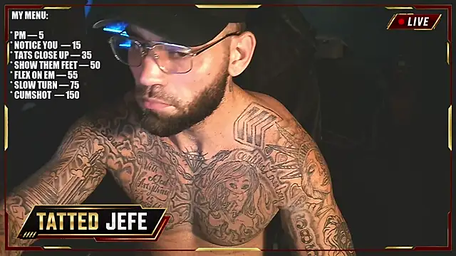 Snapshot of Tattedjefe chatting on July 2026 06:42:01 AM Tattedjefe online show from July 2026 06:42:01 AM