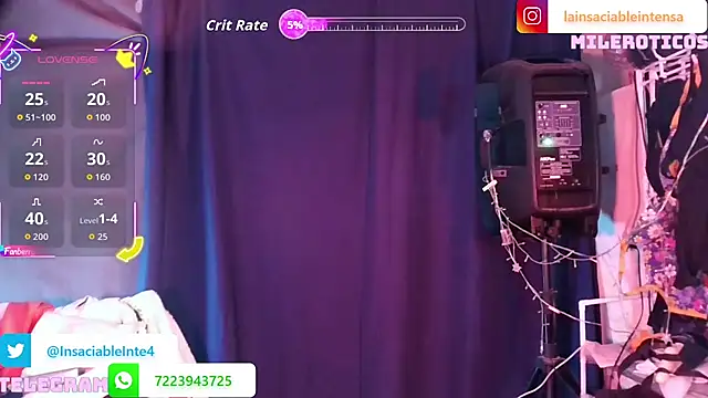 Snapshot of LaInsaciableIntensa chatting on May 2026 02:19:01 AM LaInsaciableIntensa online show from May 2026 02:19:01 AM