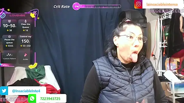 Snapshot of LaInsaciableIntensa chatting on April 2026 12:01:01 AM LaInsaciableIntensa online show from April 2026 12:01:01 AM